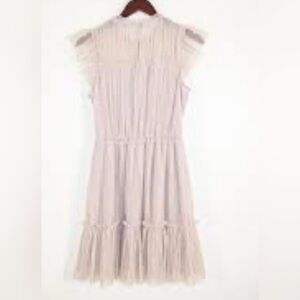 AllSaints Perri Metallic Tulle Nude Pink Dress